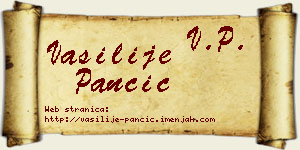 Vasilije Pančić vizit kartica